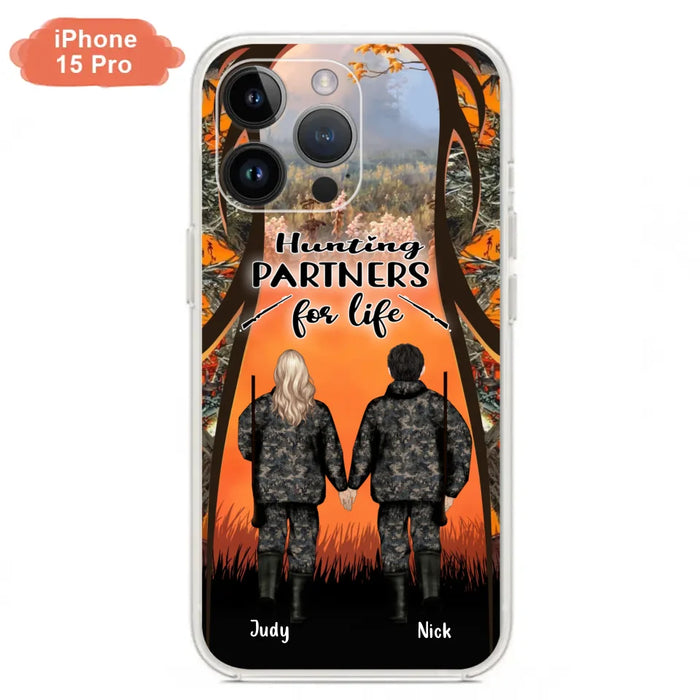 Custom Personalized Hunting Phone Case - Gift Idea For Couple/Hunting Lovers - Hunting Partners For Life - Case for iPhone/Samsung