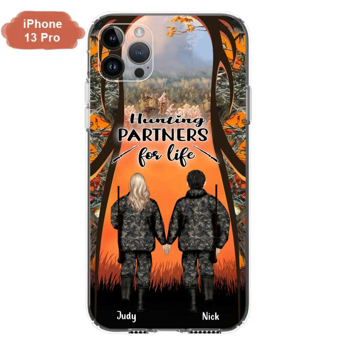 Custom Personalized Hunting Phone Case - Gift Idea For Couple/Hunting Lovers - Hunting Partners For Life - Case for iPhone/Samsung