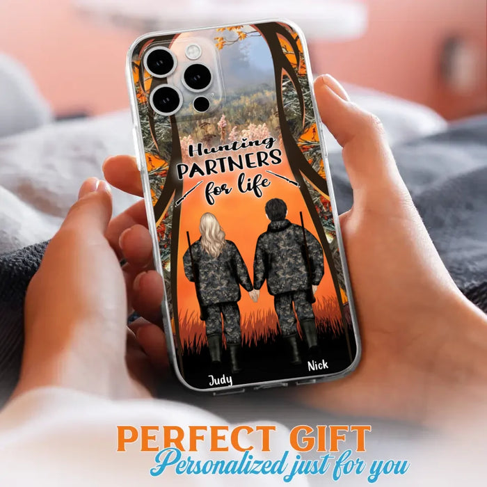 Custom Personalized Hunting Phone Case - Gift Idea For Couple/Hunting Lovers - Hunting Partners For Life - Case for iPhone/Samsung