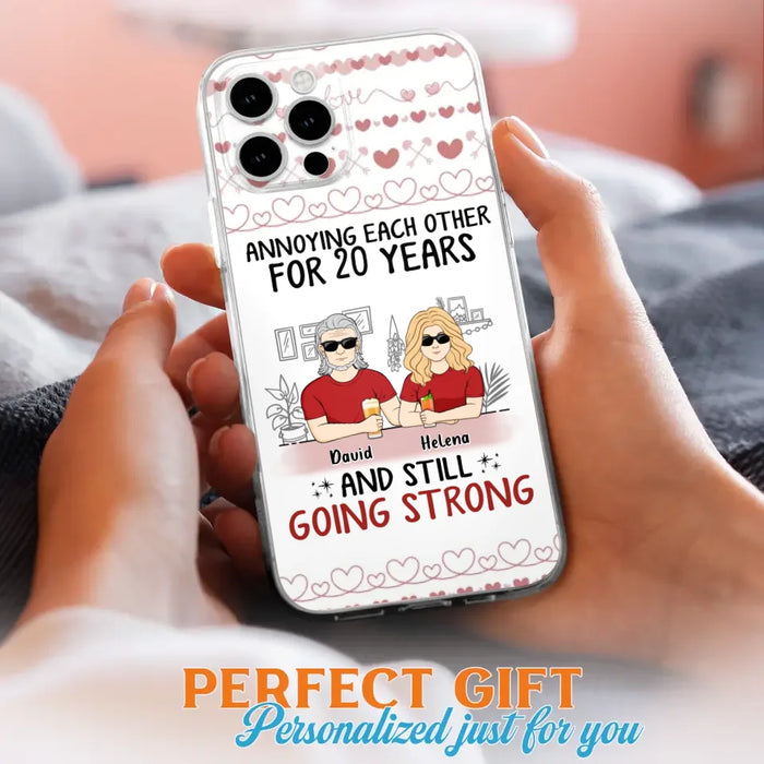 Custom Personalized Couple Phone Case - Best Gift Idea For Couple/Husband/Father's Day - Annoying Each Other For 20 Years And Still Going Strong - Case For iPhone/Samsung