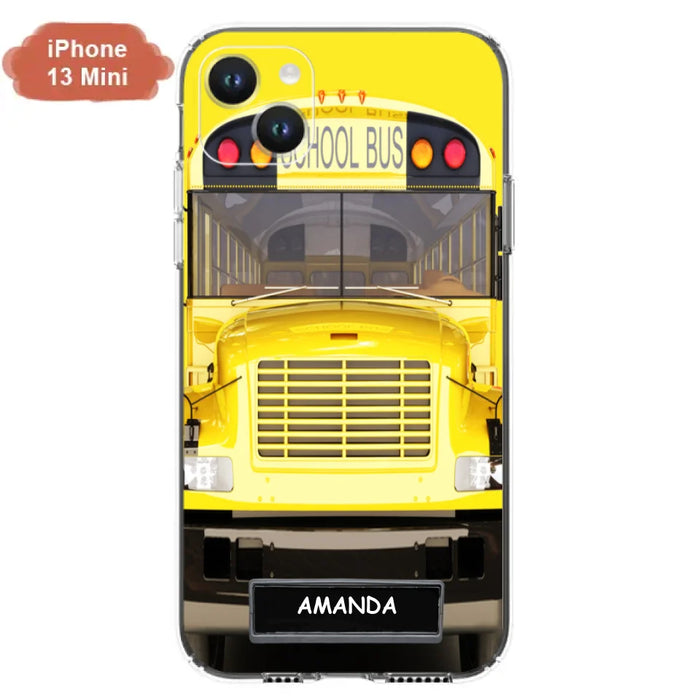 Custom Personalized School Bus Phone Case - Gift Idea For School Bus Lovers - Case For iPhone, Samsung and Xiaomi