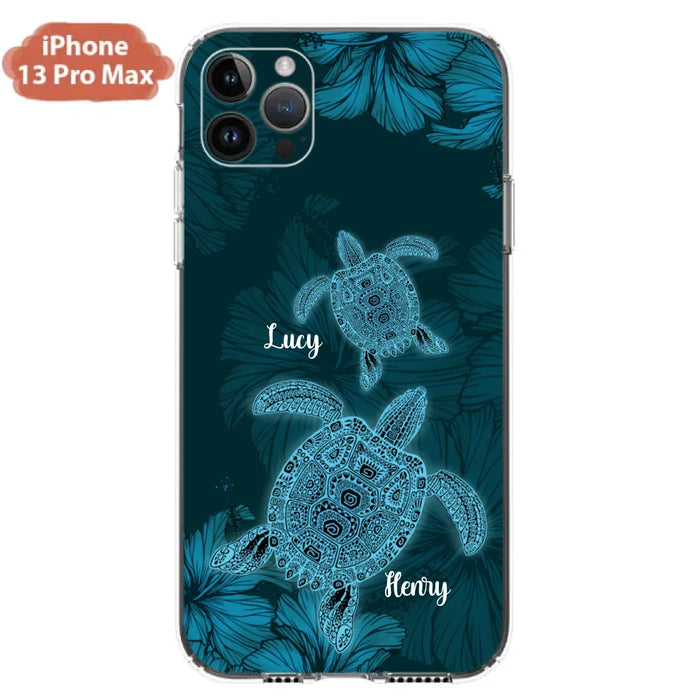 Custom Personalized Turtle Phone Case - Upto 6 Turtles - Case For iPhone, Samsung and Xiaomi