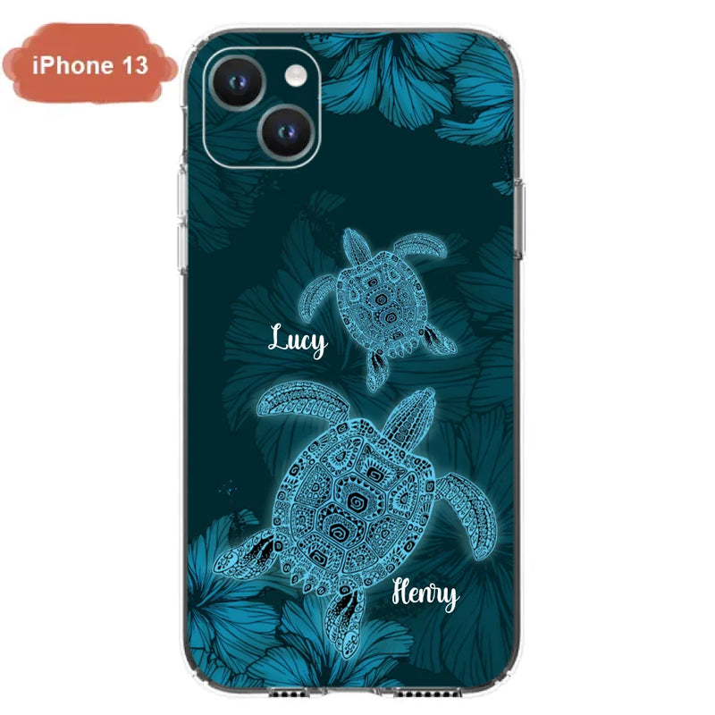 Custom Personalized Turtle Phone Case - Upto 6 Turtles - Case For iPhone, Samsung and Xiaomi