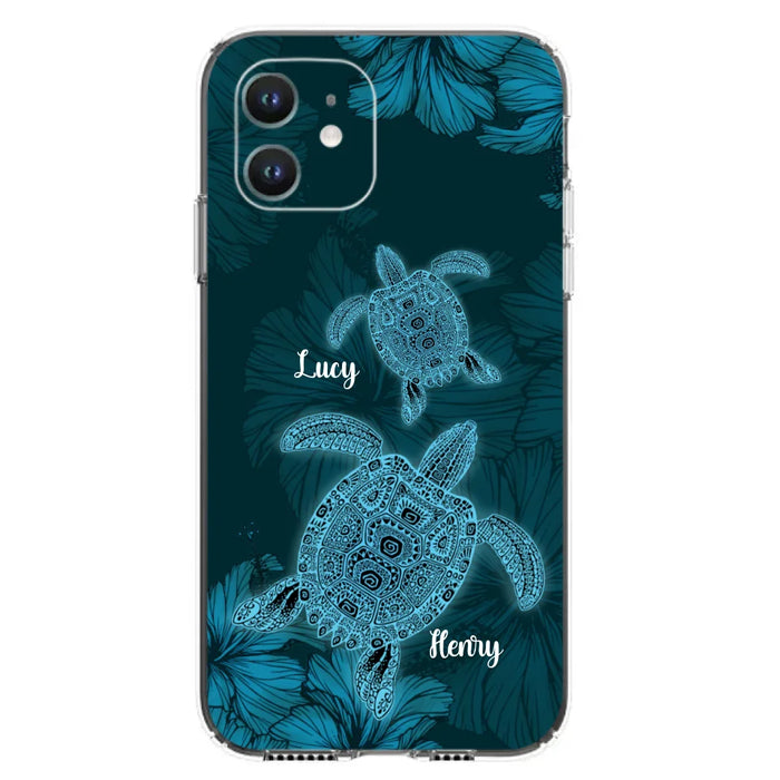 Custom Personalized Turtle Phone Case - Upto 6 Turtles - Case For iPhone, Samsung and Xiaomi