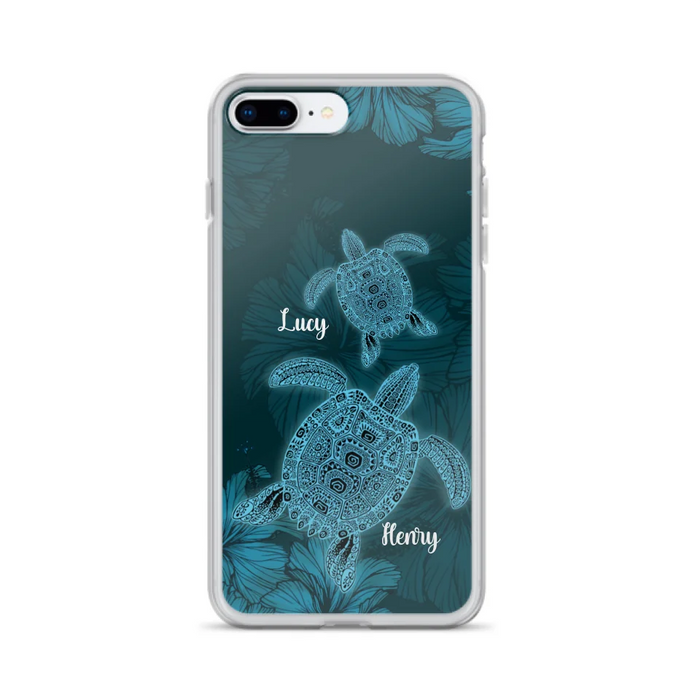 Custom Personalized Turtle Phone Case - Upto 6 Turtles - Case For iPhone, Samsung and Xiaomi