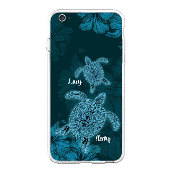 Custom Personalized Turtle Phone Case - Upto 6 Turtles - Case For iPhone, Samsung and Xiaomi