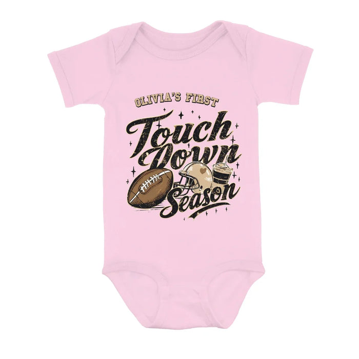 Custom Personalized Baby First Football Season Baby Onesie - Gift Idea For Your Kid - Touch Down Season