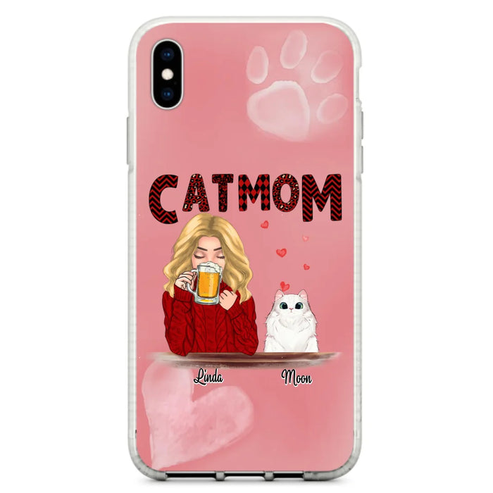 Custom Personalized Pet Mom Phone Case - Best Gift Idea For Pet Lovers With Upto 4 Pets - Case For iPhone, Samsung and Xiaomi