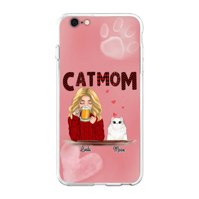 Custom Personalized Pet Mom Phone Case - Best Gift Idea For Pet Lovers With Upto 4 Pets - Case For iPhone, Samsung and Xiaomi