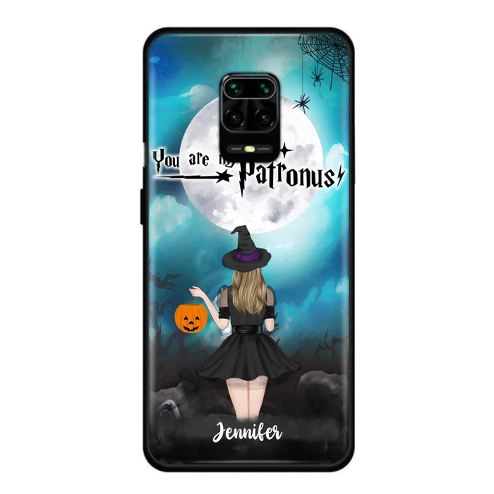 Custom Personalized Halloween Phone Case - Up to 3 Girls and 2 Cats - You Are My Patronus - Wiccan Decor/Pagan Decor