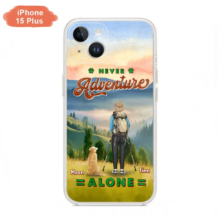 Custom Personalized Solo Hiking With Dogs Phone Case - Woman/Man With Upto 4 Dogs - Gift Idea For Hiking Lovers - Cases For iPhone and Samsung