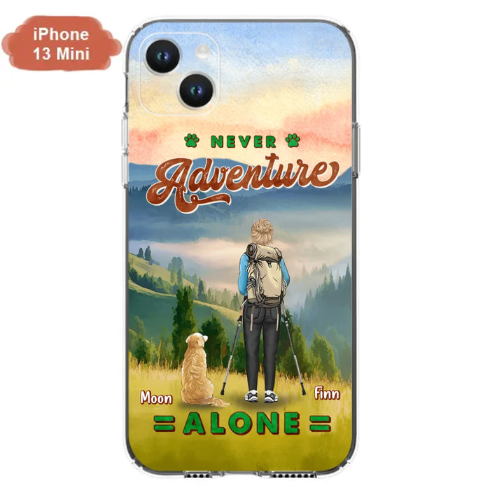 Custom Personalized Solo Hiking With Dogs Phone Case - Woman/Man With Upto 4 Dogs - Gift Idea For Hiking Lovers - Cases For iPhone and Samsung