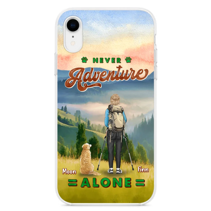 Custom Personalized Solo Hiking With Dogs Phone Case - Woman/Man With Upto 4 Dogs - Gift Idea For Hiking Lovers - Cases For iPhone and Samsung