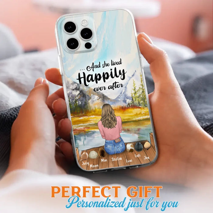 Personalized Dog Mom Phone Case - Up to 4 Dogs - And She Lived Happily Ever After