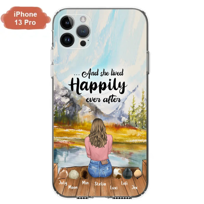 Personalized Dog Mom Phone Case - Up to 4 Dogs - And She Lived Happily Ever After