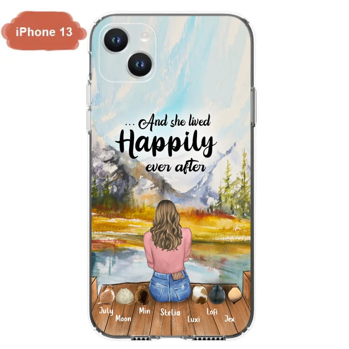 Personalized Dog Mom Phone Case - Up to 4 Dogs - And She Lived Happily Ever After