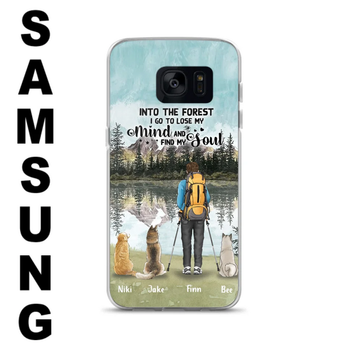 Custom Personalized Solo Hiking With Dogs Phone Case - Woman/Man With Upto 3 Pets - Case For iPhone and Samsung - Q67GXN