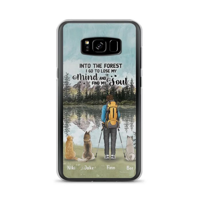 Custom Personalized Solo Hiking With Dogs Phone Case - Woman/Man With Upto 3 Pets - Case For iPhone and Samsung - Q67GXN