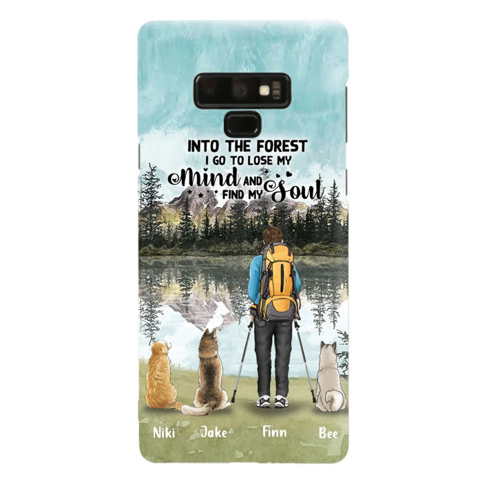 Custom Personalized Solo Hiking With Dogs Phone Case - Woman/Man With Upto 3 Pets - Case For iPhone and Samsung - Q67GXN