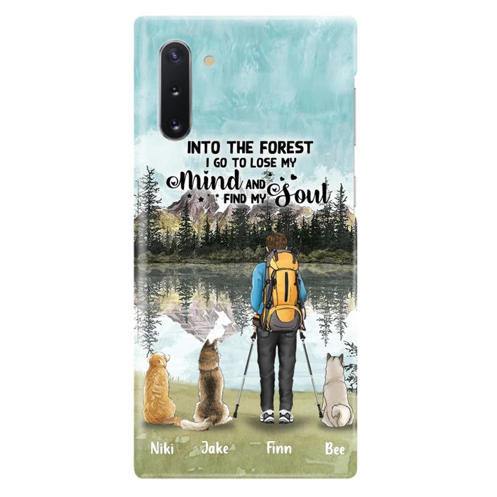 Custom Personalized Solo Hiking With Dogs Phone Case - Woman/Man With Upto 3 Pets - Case For iPhone and Samsung - Q67GXN