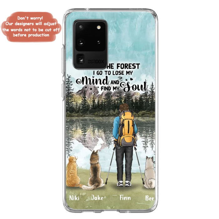 Custom Personalized Solo Hiking With Dogs Phone Case - Woman/Man With Upto 3 Pets - Case For iPhone and Samsung - Q67GXN