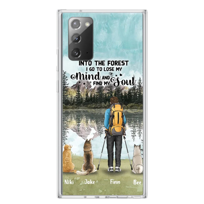 Custom Personalized Solo Hiking With Dogs Phone Case - Woman/Man With Upto 3 Pets - Case For iPhone and Samsung - Q67GXN