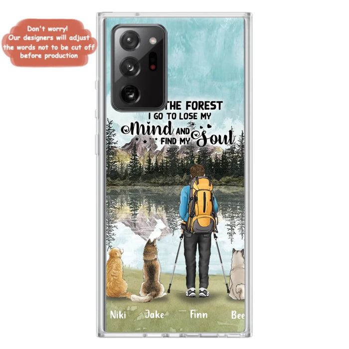 Custom Personalized Solo Hiking With Dogs Phone Case - Woman/Man With Upto 3 Pets - Case For iPhone and Samsung - Q67GXN