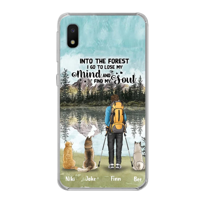 Custom Personalized Solo Hiking With Dogs Phone Case - Woman/Man With Upto 3 Pets - Case For iPhone and Samsung - Q67GXN