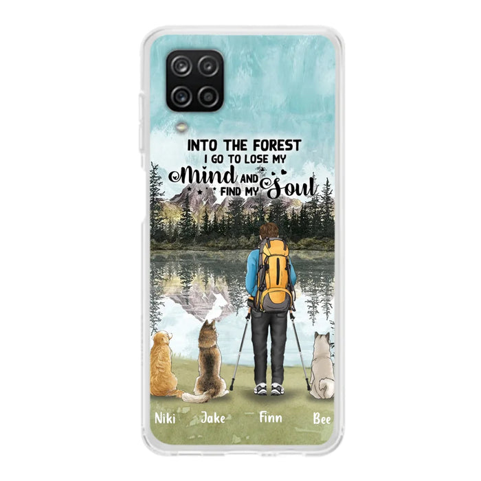 Custom Personalized Solo Hiking With Dogs Phone Case - Woman/Man With Upto 3 Pets - Case For iPhone and Samsung - Q67GXN