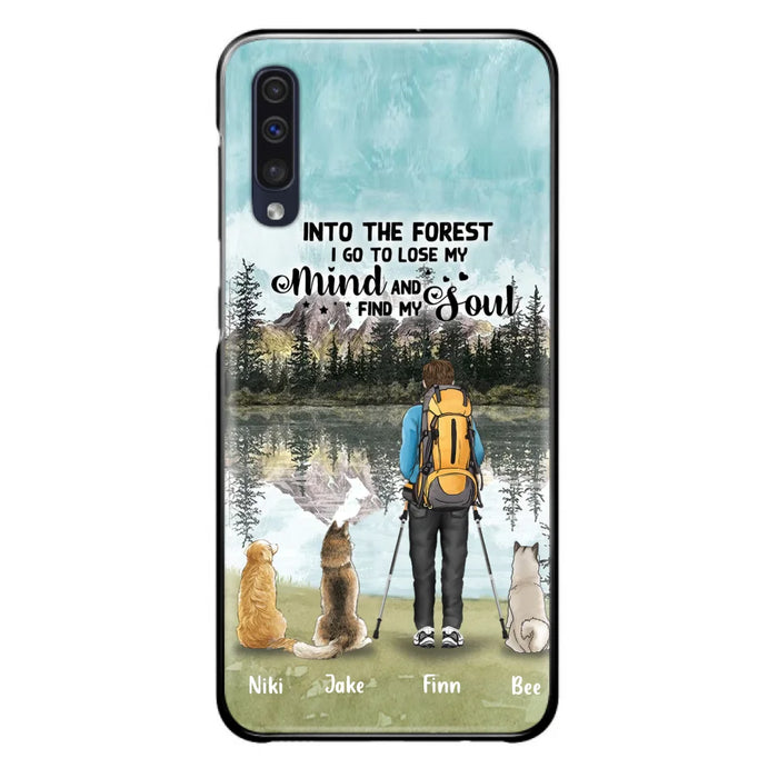 Custom Personalized Solo Hiking With Dogs Phone Case - Woman/Man With Upto 3 Pets - Case For iPhone and Samsung - Q67GXN