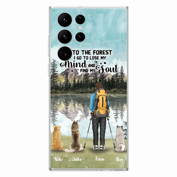 Custom Personalized Solo Hiking With Dogs Phone Case - Woman/Man With Upto 3 Pets - Case For iPhone and Samsung - Q67GXN