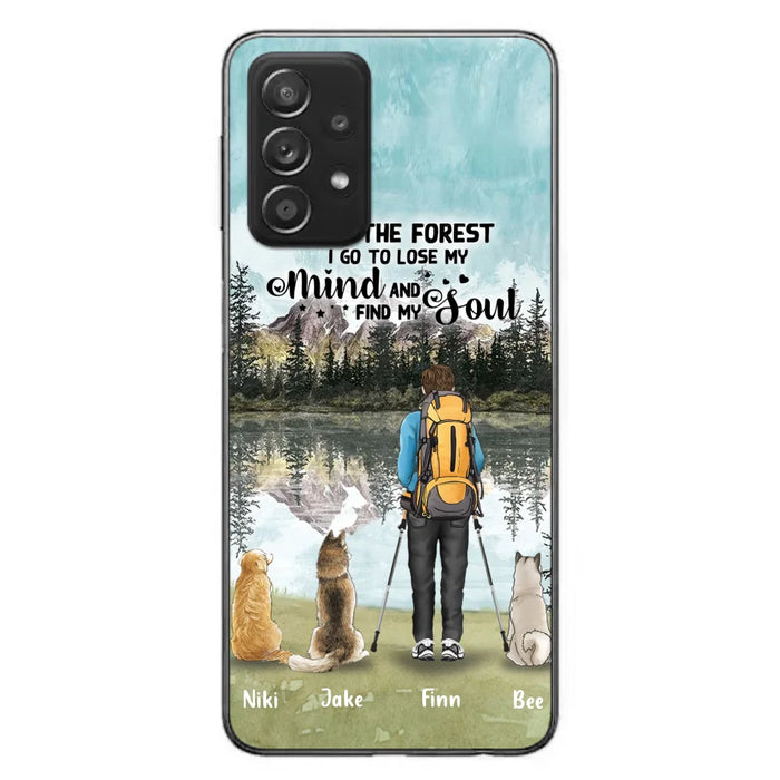 Custom Personalized Solo Hiking With Dogs Phone Case - Woman/Man With Upto 3 Pets - Case For iPhone and Samsung - Q67GXN