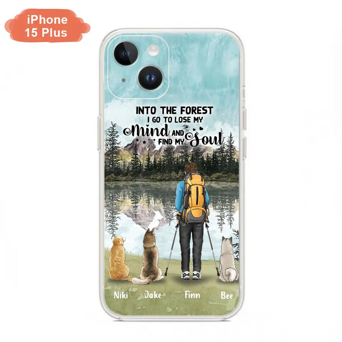 Custom Personalized Solo Hiking With Dogs Phone Case - Woman/Man With Upto 3 Pets - Case For iPhone and Samsung - Q67GXN