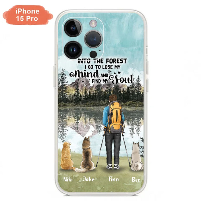 Custom Personalized Solo Hiking With Dogs Phone Case - Woman/Man With Upto 3 Pets - Case For iPhone and Samsung - Q67GXN