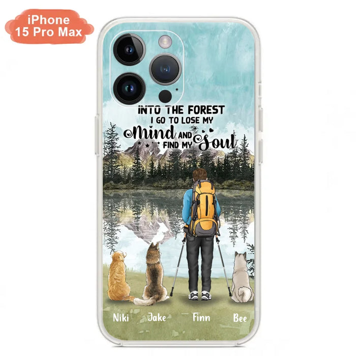 Custom Personalized Solo Hiking With Dogs Phone Case - Woman/Man With Upto 3 Pets - Case For iPhone and Samsung - Q67GXN