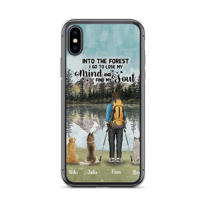 Custom Personalized Solo Hiking With Dogs Phone Case - Woman/Man With Upto 3 Pets - Case For iPhone and Samsung - Q67GXN