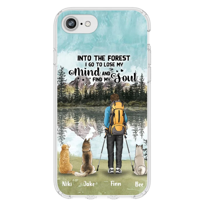 Custom Personalized Solo Hiking With Dogs Phone Case - Woman/Man With Upto 3 Pets - Case For iPhone and Samsung - Q67GXN