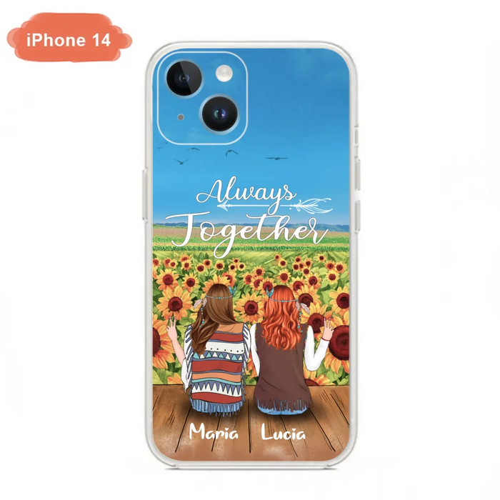 Personalized Hippie Friends Phone Case - Up to 3 Girls - Always Together - F8H385