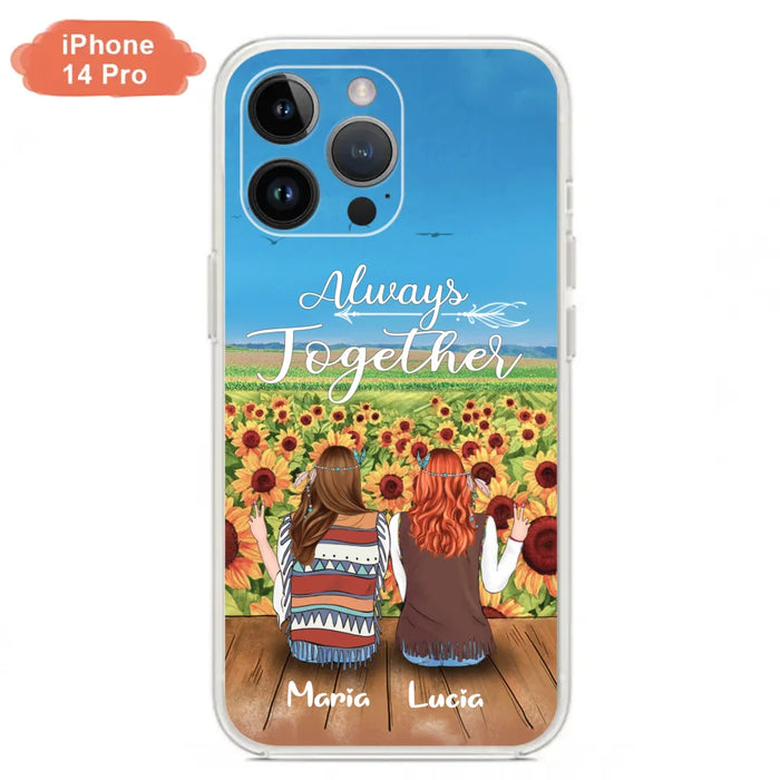 Personalized Hippie Friends Phone Case - Up to 3 Girls - Always Together - F8H385