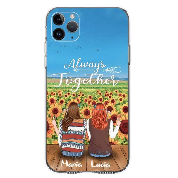 Personalized Hippie Friends Phone Case - Up to 3 Girls - Always Together - F8H385