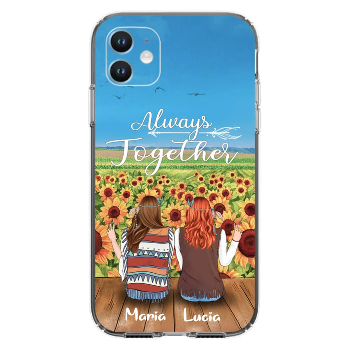 Personalized Hippie Friends Phone Case - Up to 3 Girls - Always Together - F8H385