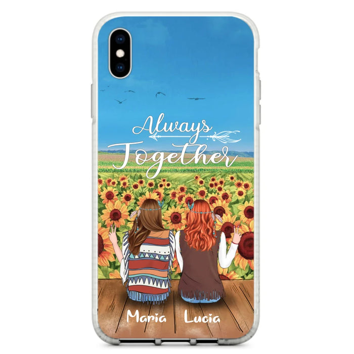 Personalized Hippie Friends Phone Case - Up to 3 Girls - Always Together - F8H385