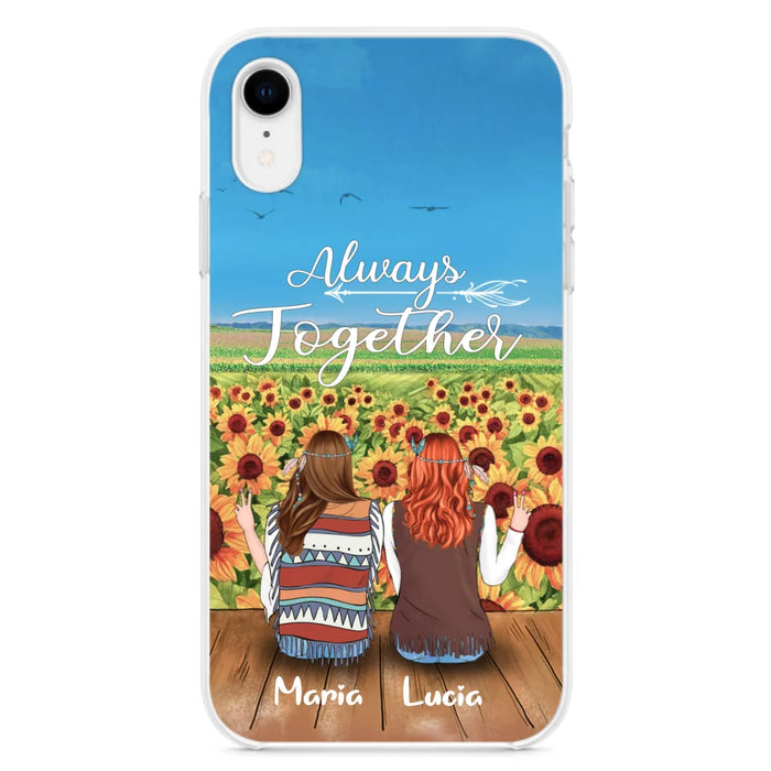 Personalized Hippie Friends Phone Case - Up to 3 Girls - Always Together - F8H385