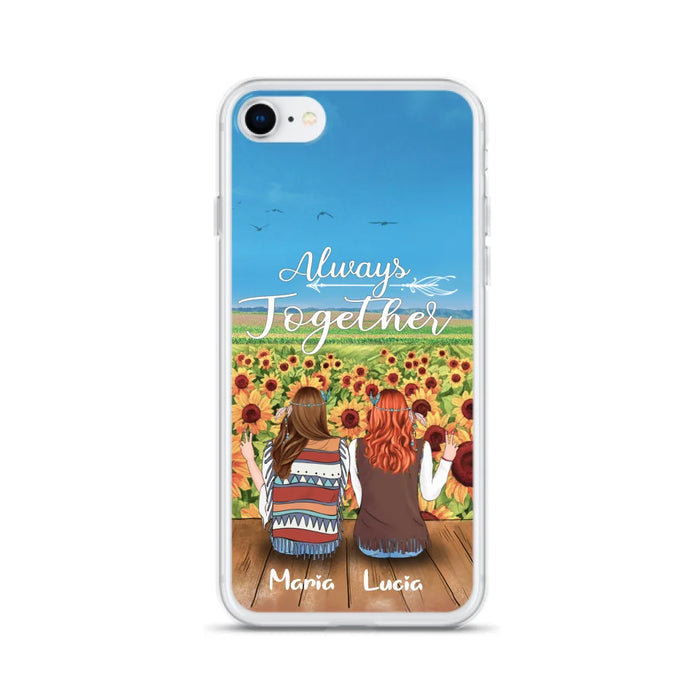 Personalized Hippie Friends Phone Case - Up to 3 Girls - Always Together - F8H385