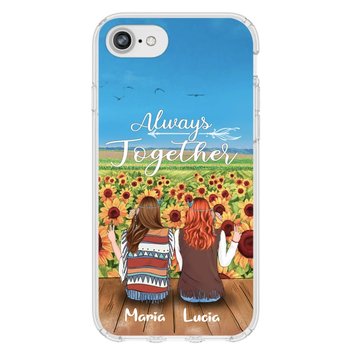 Personalized Hippie Friends Phone Case - Up to 3 Girls - Always Together - F8H385