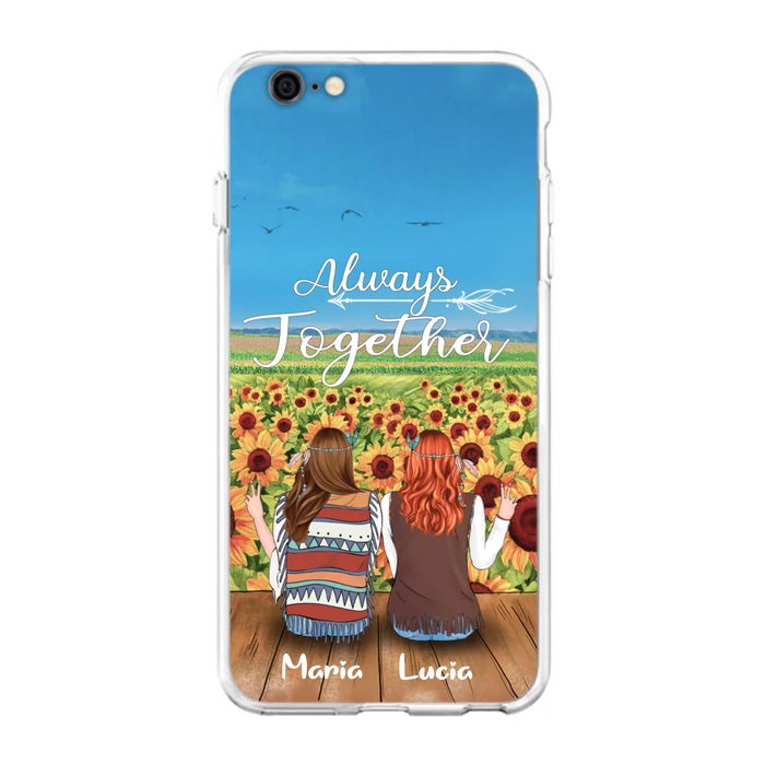 Personalized Hippie Friends Phone Case - Up to 3 Girls - Always Together - F8H385