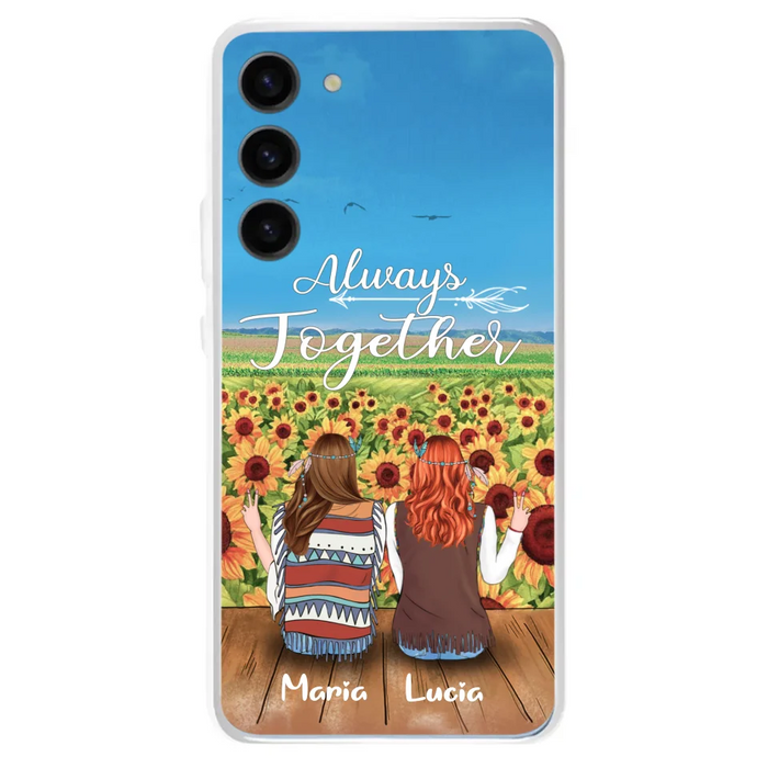 Personalized Hippie Friends Phone Case - Up to 3 Girls - Always Together - F8H385