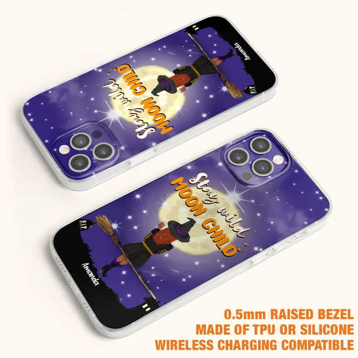 Custom Personalized Witchy Phone Case - Up to 3 Pets- Stay Wild Moon Child - Phone Case For iPhone, Samsung - OCEL9Z