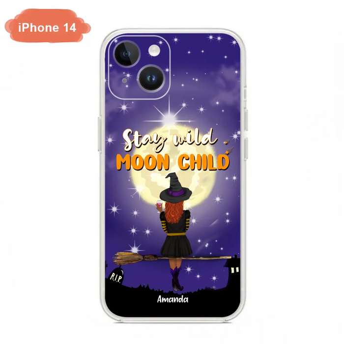 Custom Personalized Witchy Phone Case - Up to 3 Pets- Stay Wild Moon Child - Phone Case For iPhone, Samsung - OCEL9Z