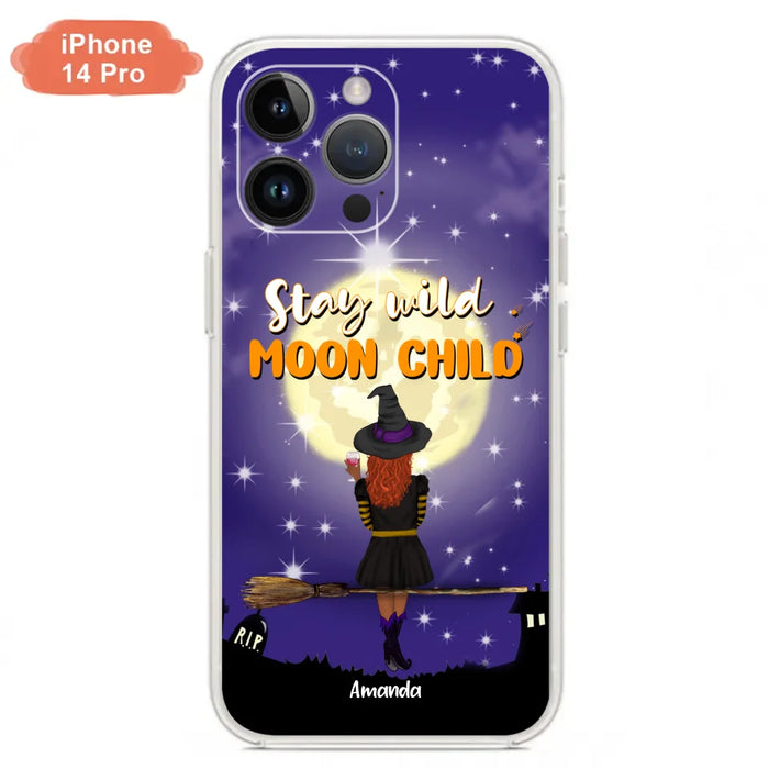 Custom Personalized Witchy Phone Case - Up to 3 Pets- Stay Wild Moon Child - Phone Case For iPhone, Samsung - OCEL9Z